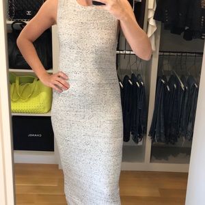 David Lerner Grey Knit Open Back Midi
